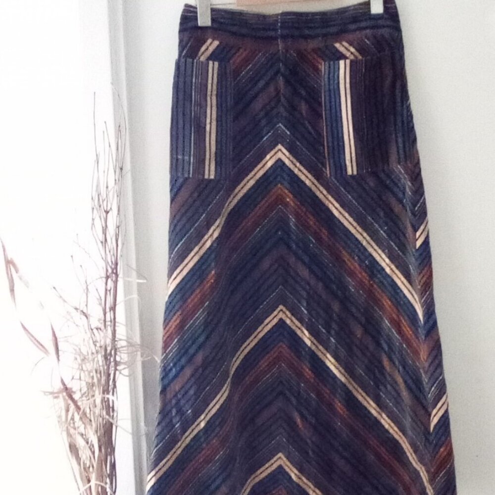 Marc  Jacobs Velvet Chevron Multi Color Striped Skirt Size 4 - Picture 6 of 8